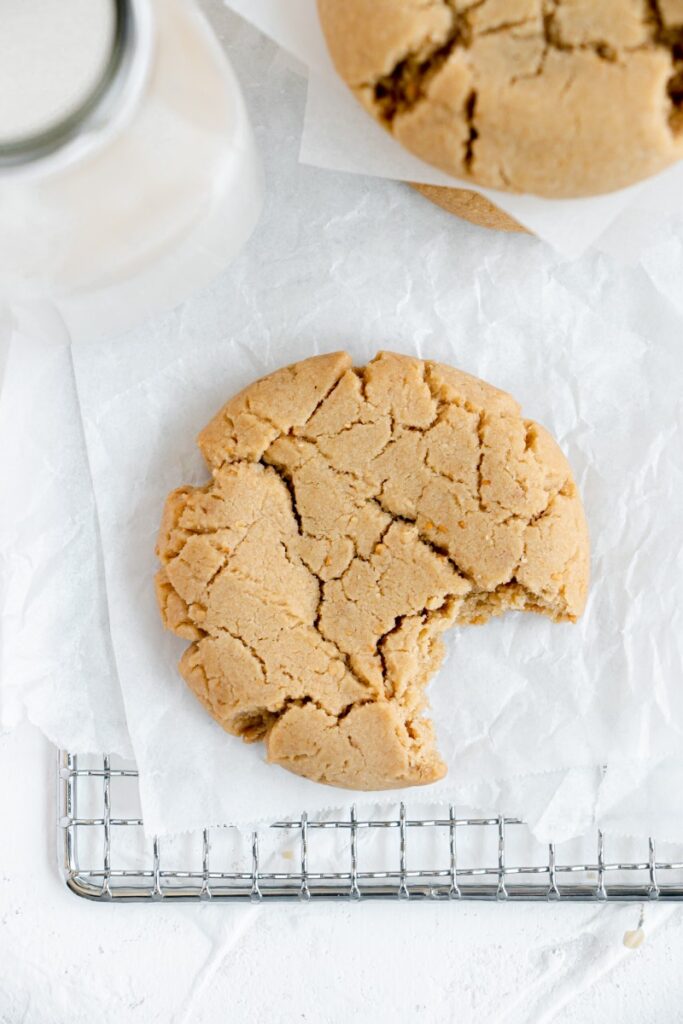 peanut butter cookies with a bite taken out