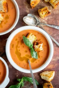 Roasted Tomato Soup with Basil Oil
