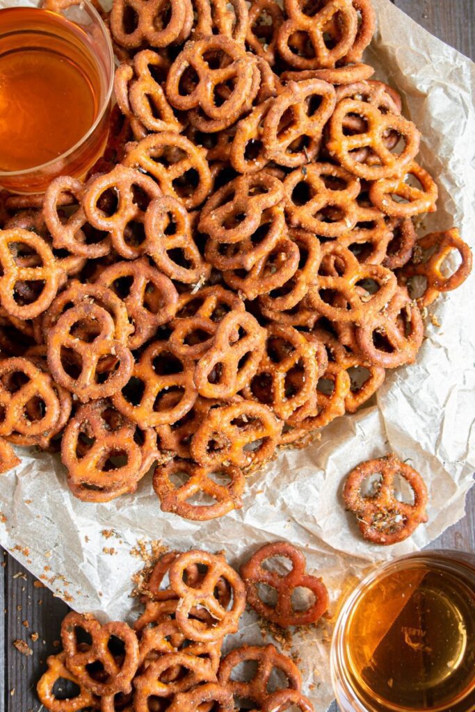 pretzels scattered 