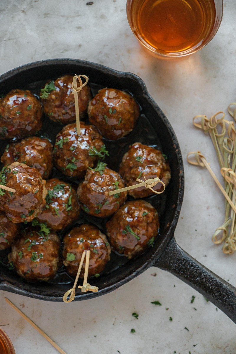 Homemade Meatballs with Sweet Barbeque Glaze - The Hearty Life