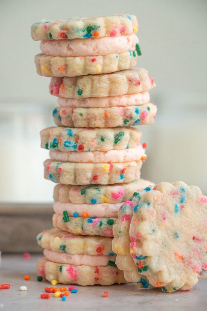 shortbread cookies stacked on each other 