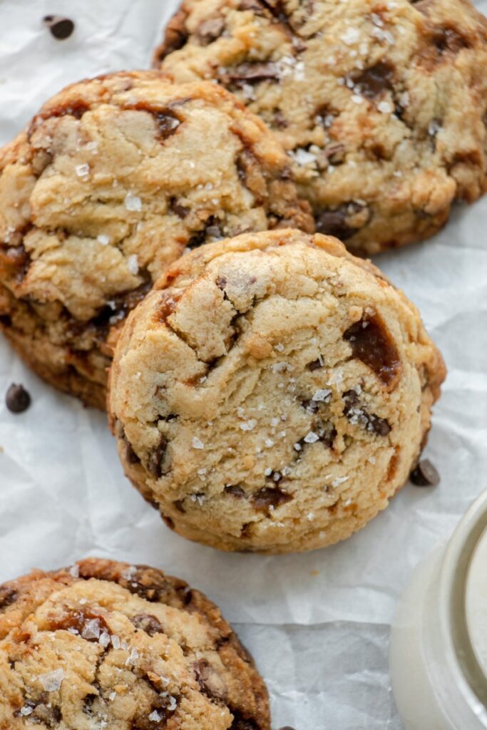 salted toffee chocolate chip cookies