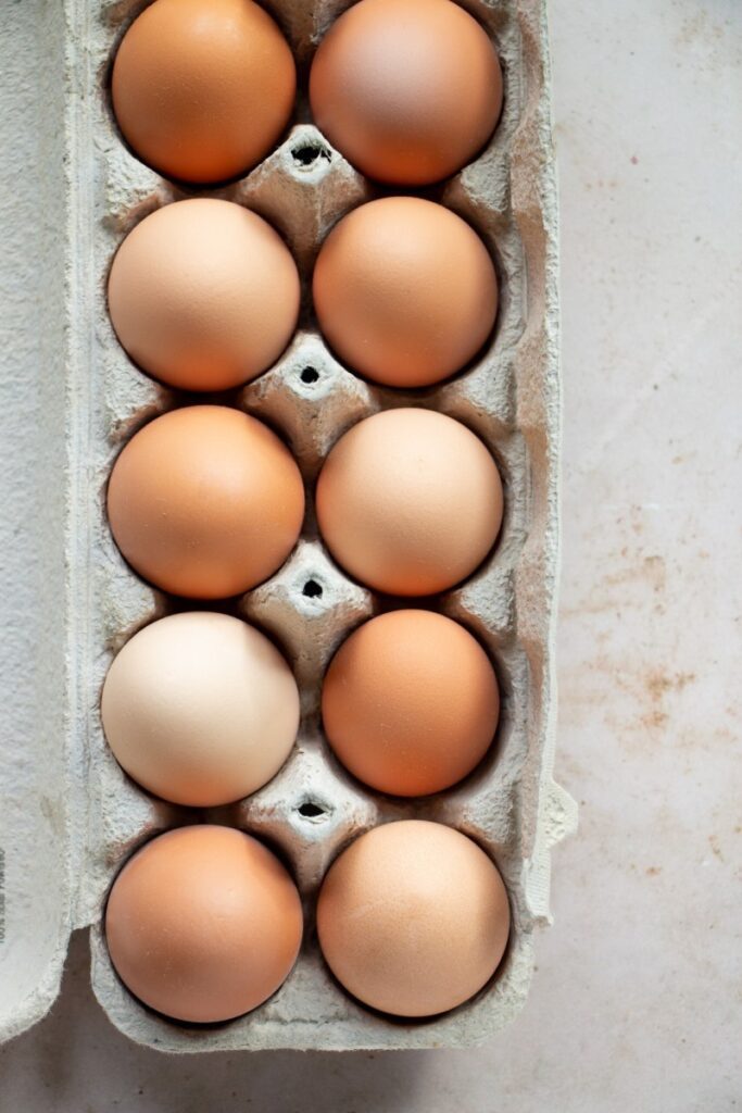 carton of fresh farm eggs 