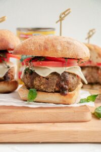 red white and basil burgers