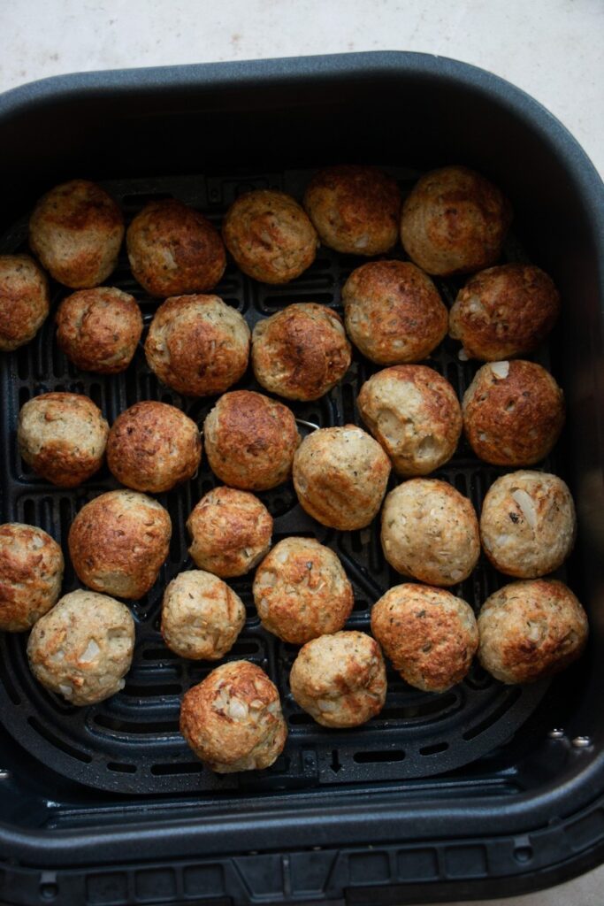 baked chicken meatballs in the air fryer