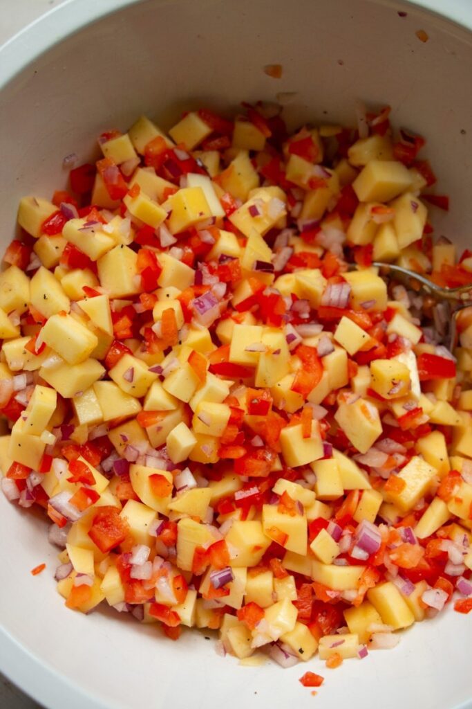 fresh mango salsa in a bowl