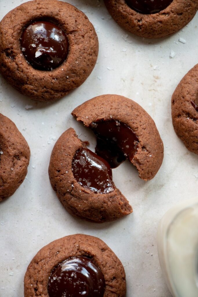 Easy Double Chocolate Thumbprint Cookies