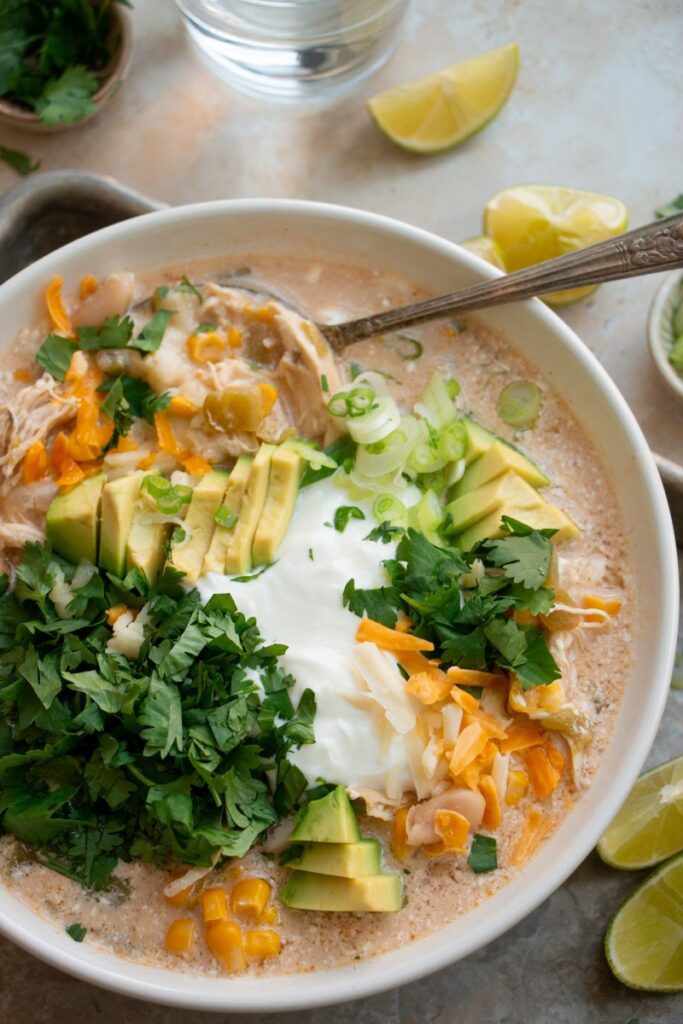 bowl of chicken enchilada soup 