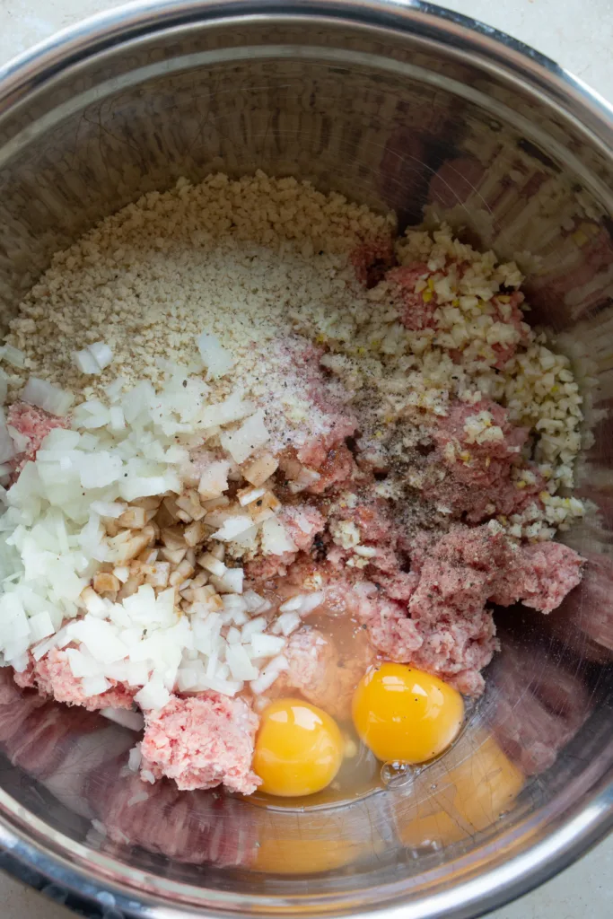 raw meatball mixture 