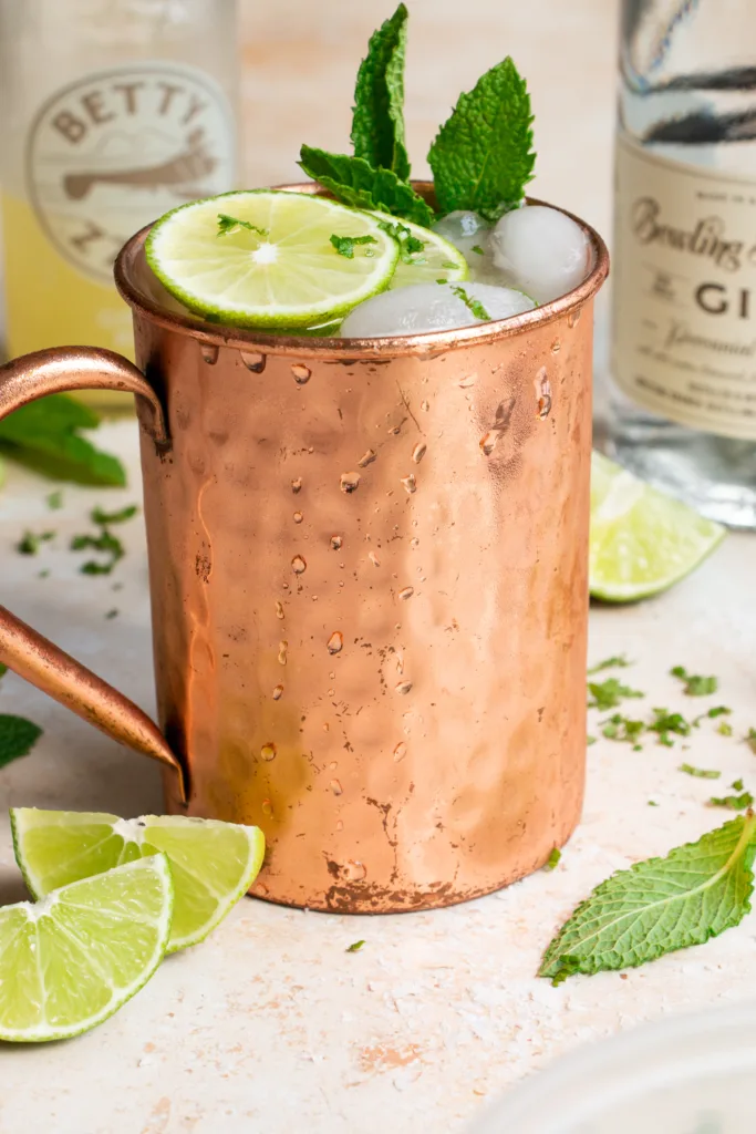 chilled Moscow mule glass
