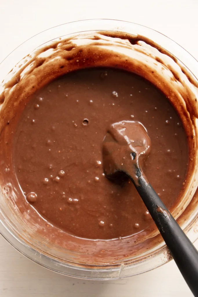 combined chocolate cake batter