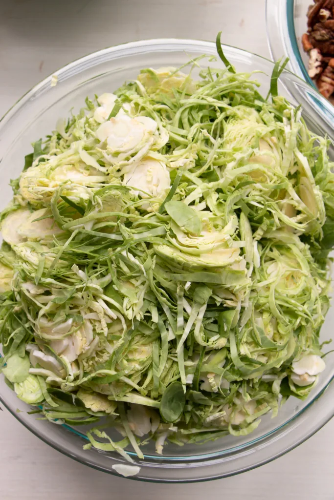 shaved Brussel sprouts in a bowl