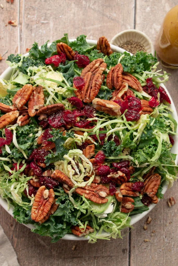 salad loaded with craisins and pecans 