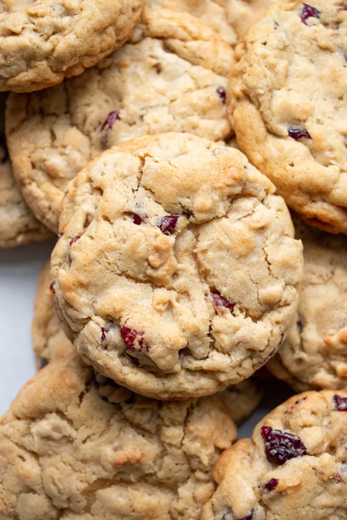 soft and chewy oatmeal craisin cookies