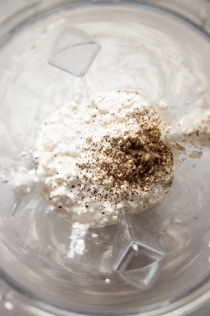 cottage cheese in a blender