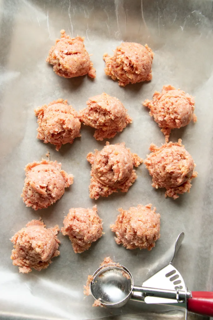 scooped meatballs 