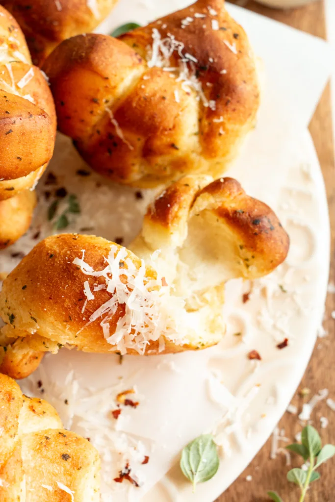 air fried garlic knot with cheese