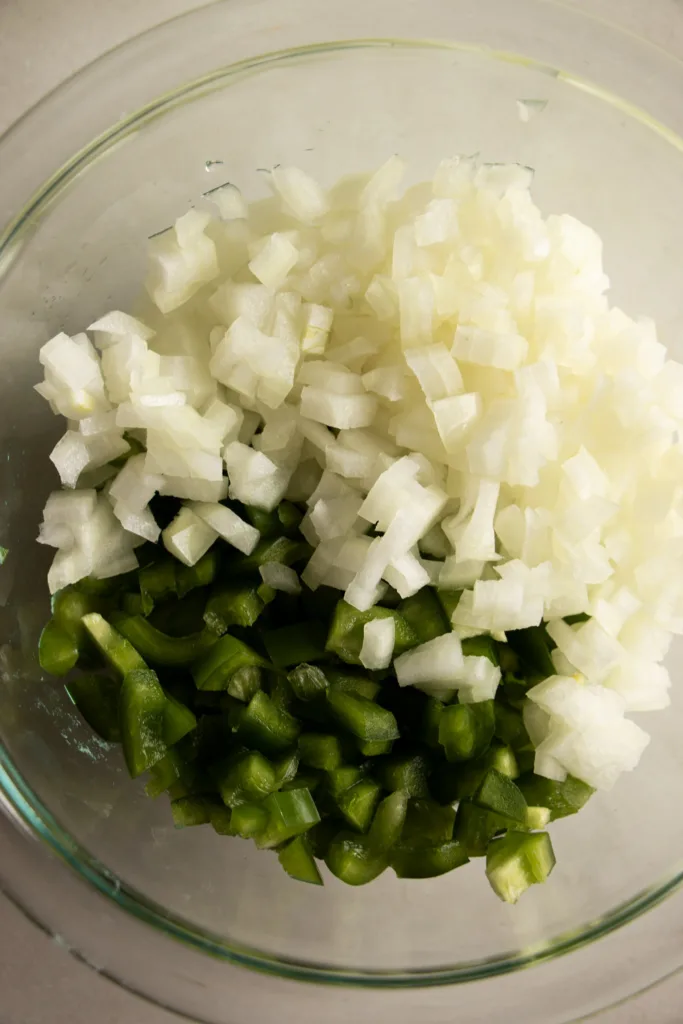 diced onion and bell pepper