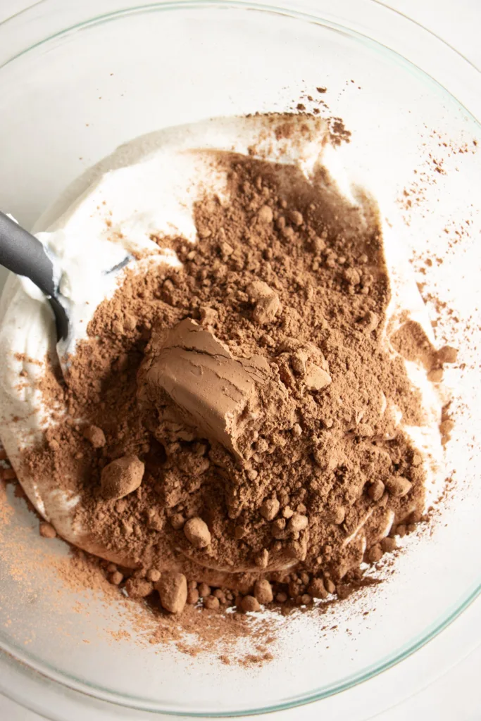 cottage cheese and cocoa powder