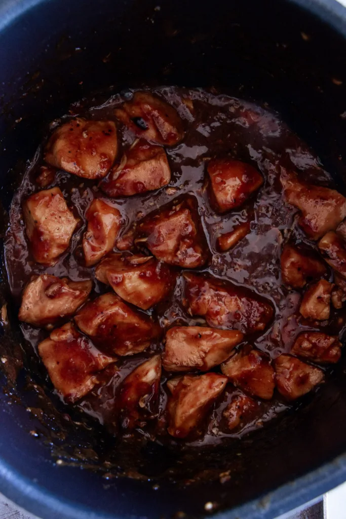 cook chicken in a thick honey bourbon sauce