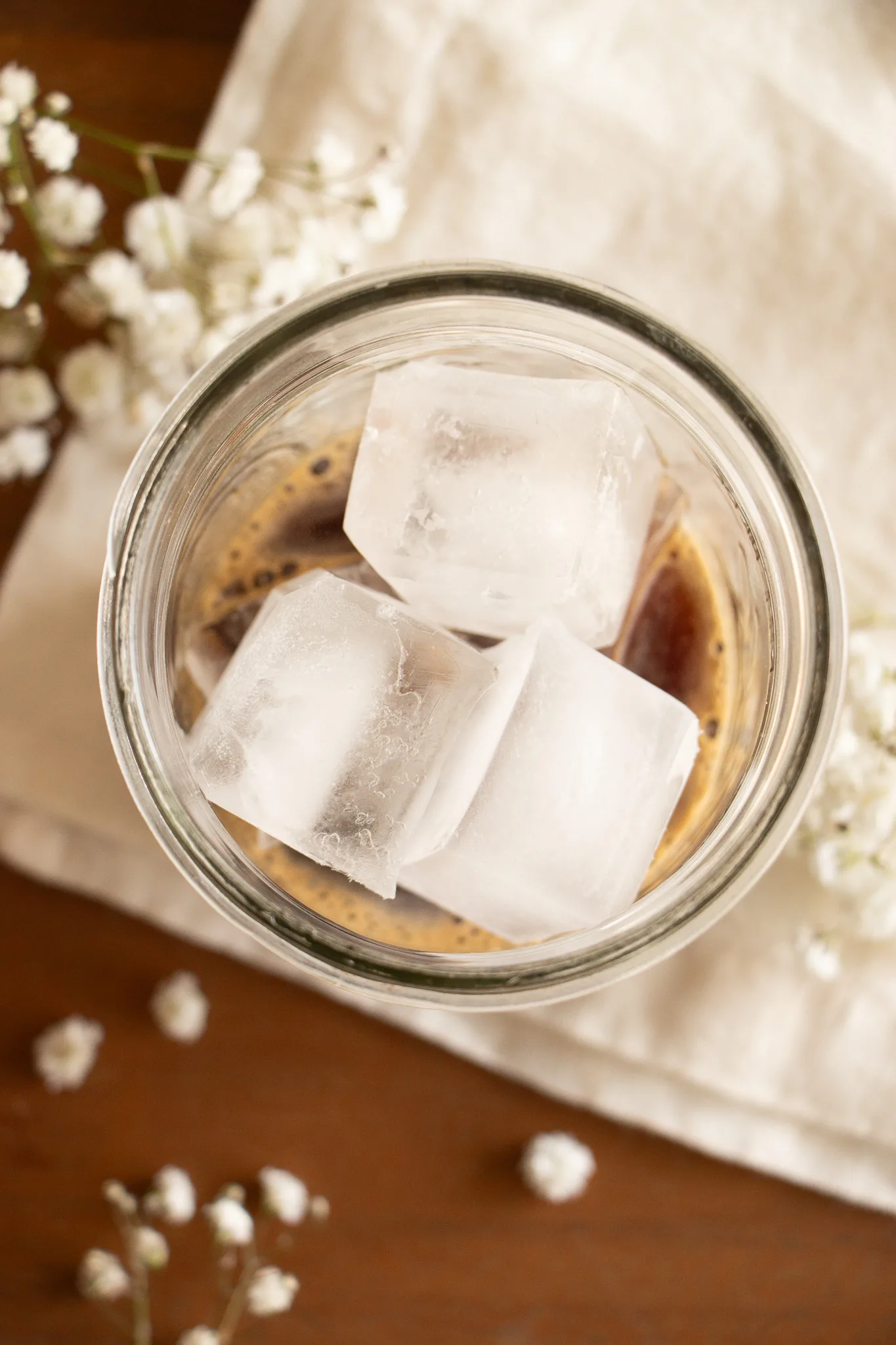 jar with ice and espresso 