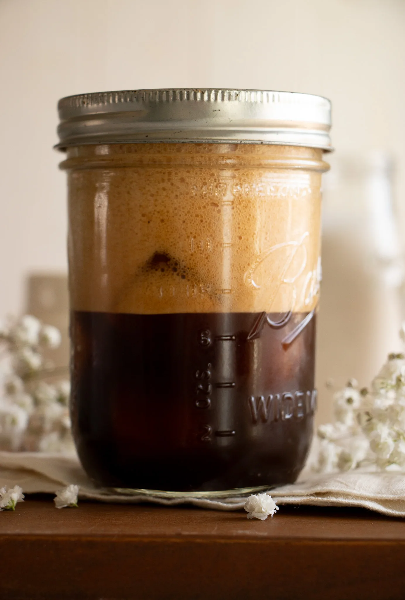 shaken espresso in a jar 