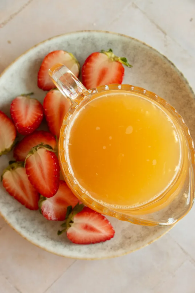 fresh orange juice and strawberries