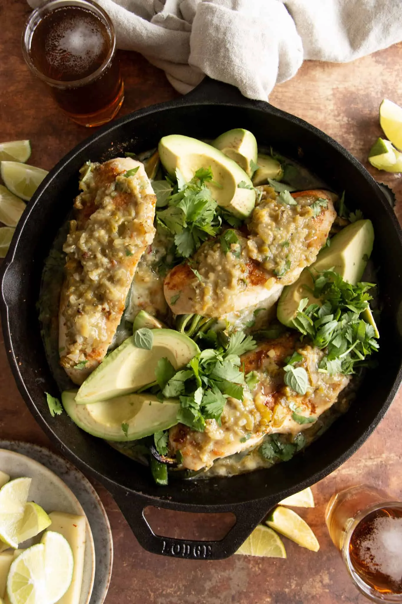 One Pan Low Carb Green Chile Chicken Bake Recipe