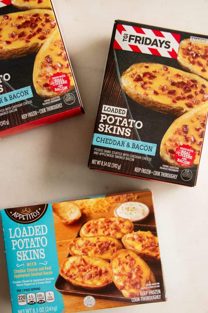 boxes of frozen potato skins