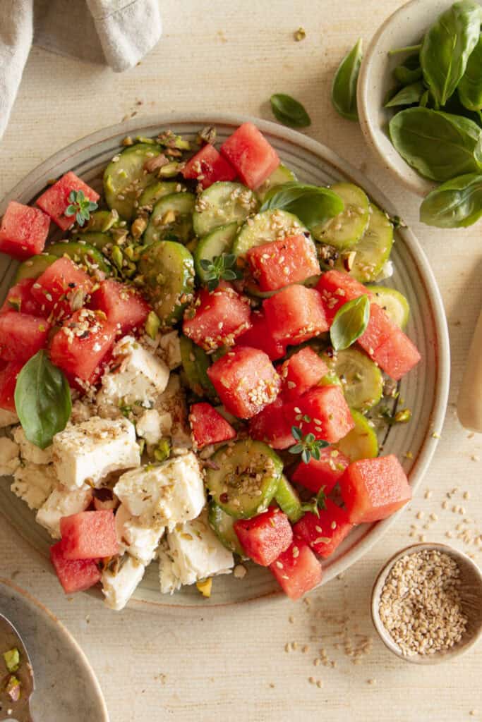 Panera Bread Inspired Watermelon and Feta Salad