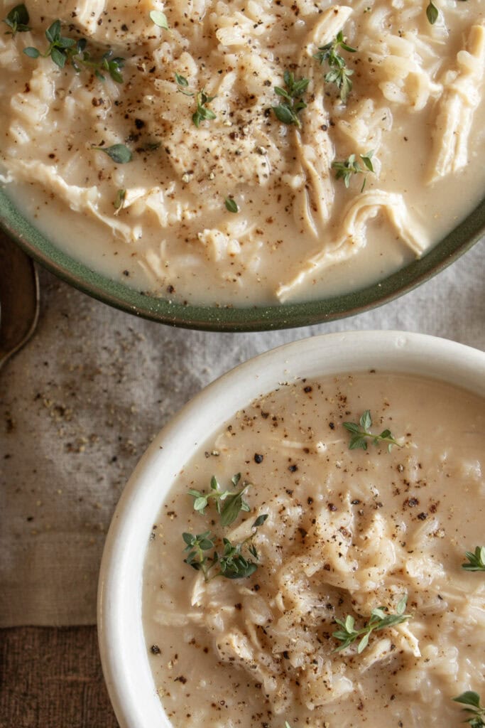 Creamy Greek Lemon Rice Soup Recipe with Chicken