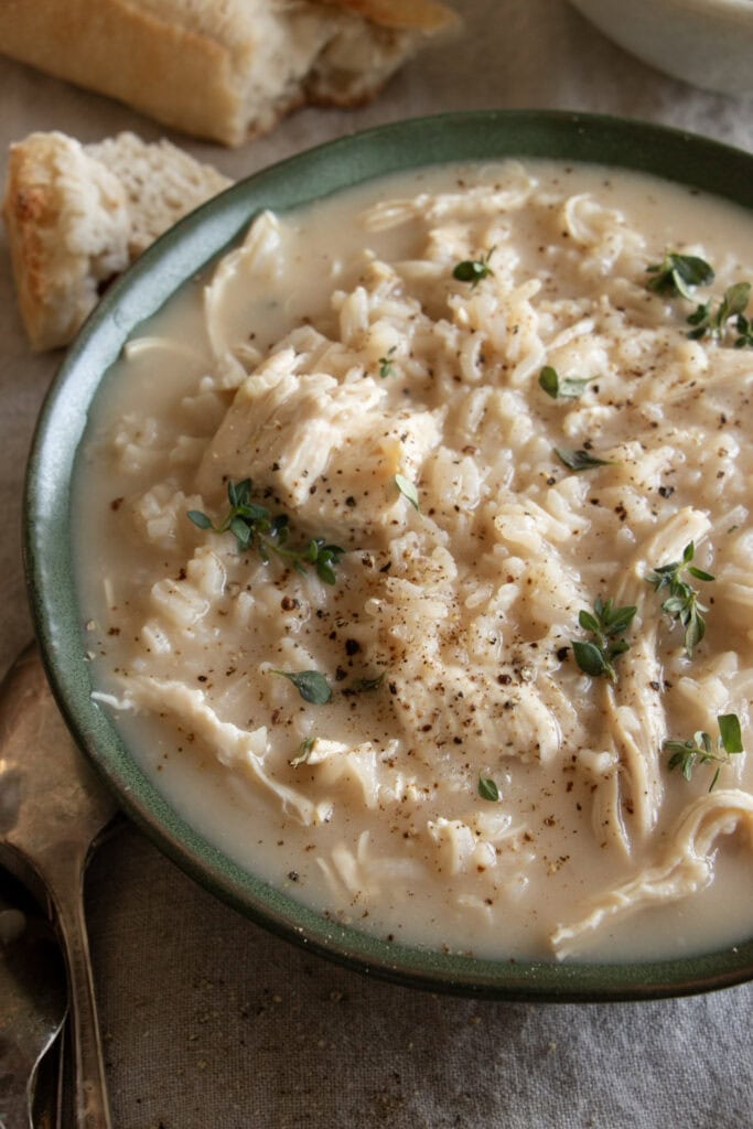 Creamy Greek Lemon Rice Soup Recipe with Chicken