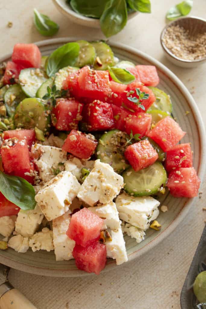 Panera Bread Inspired Watermelon and Feta Salad