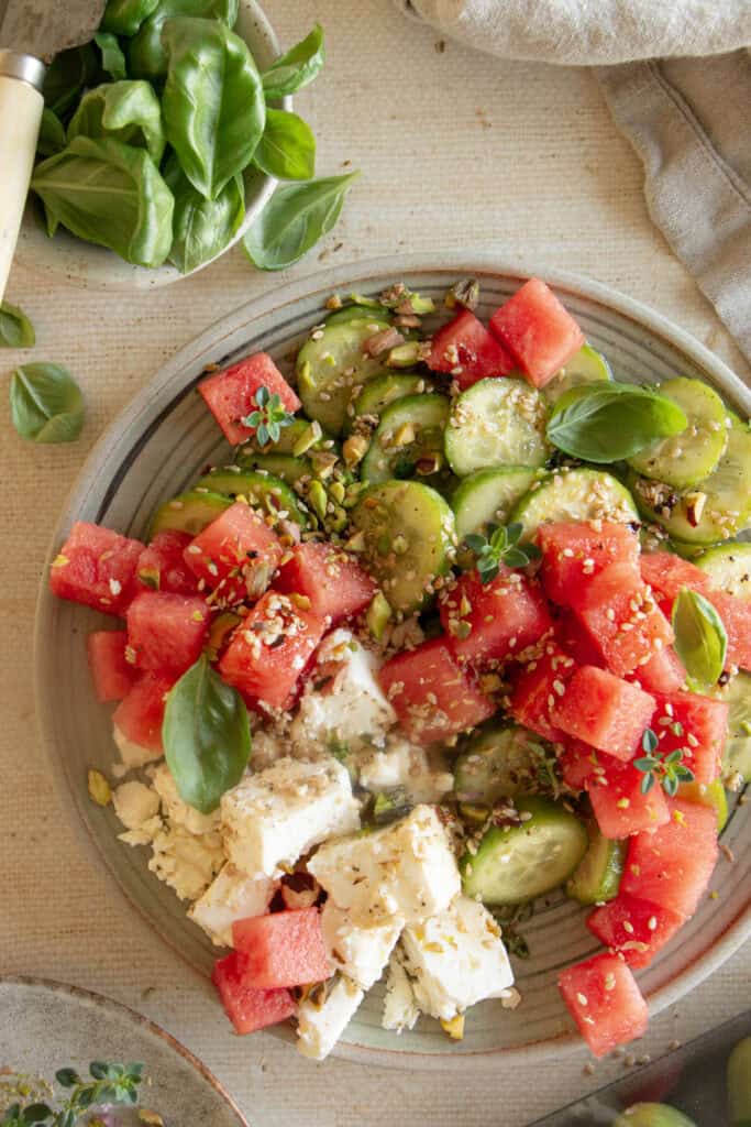 Panera Bread Inspired Watermelon and Feta Salad