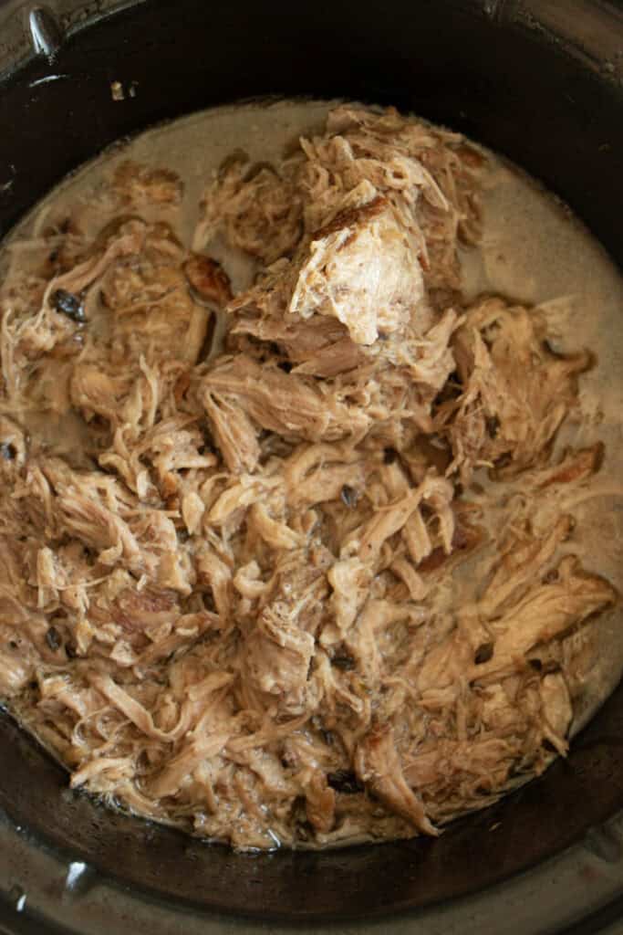 shredded pork in the crockpot