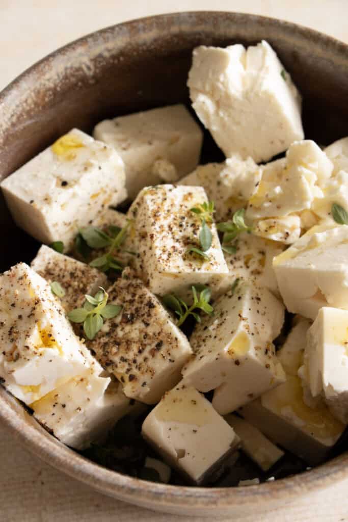 marinated cubes of feta 