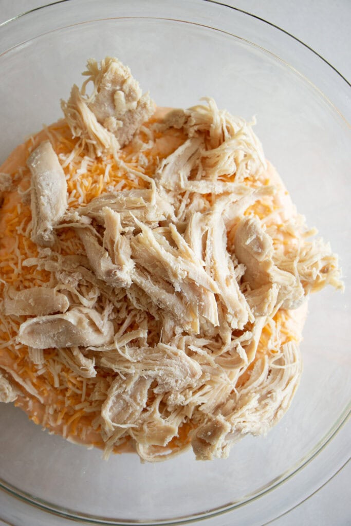 cottage cheese mixture and chicken in a bowl 