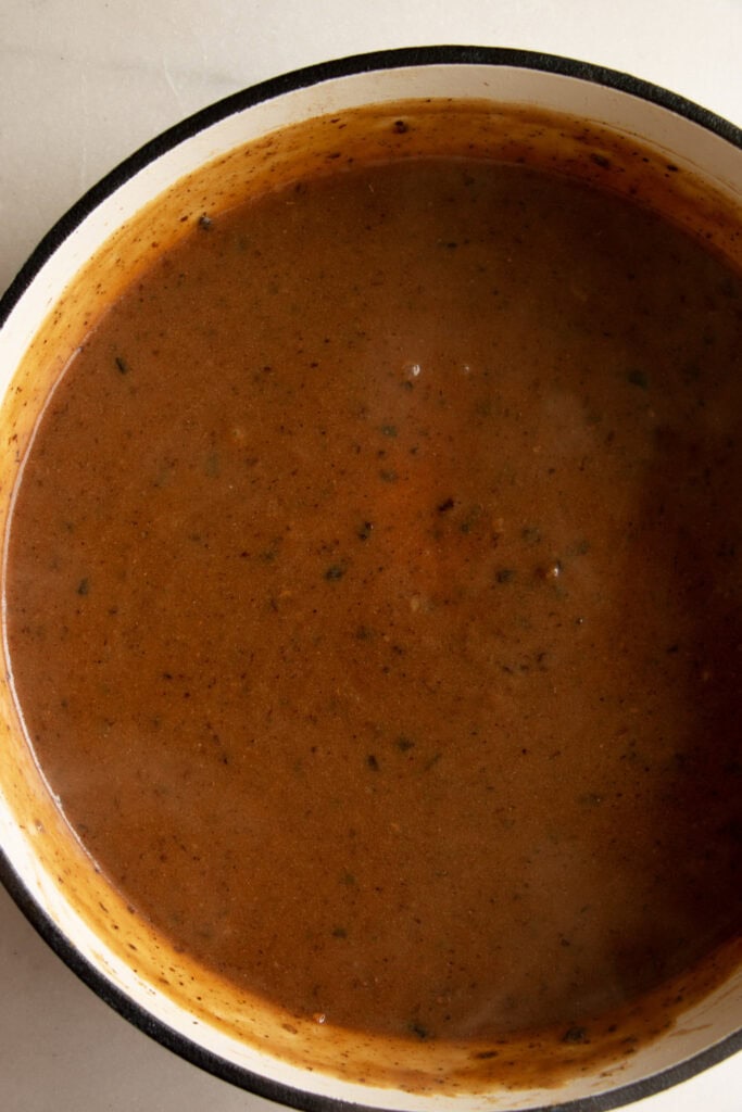 beef gravy in a large skillet