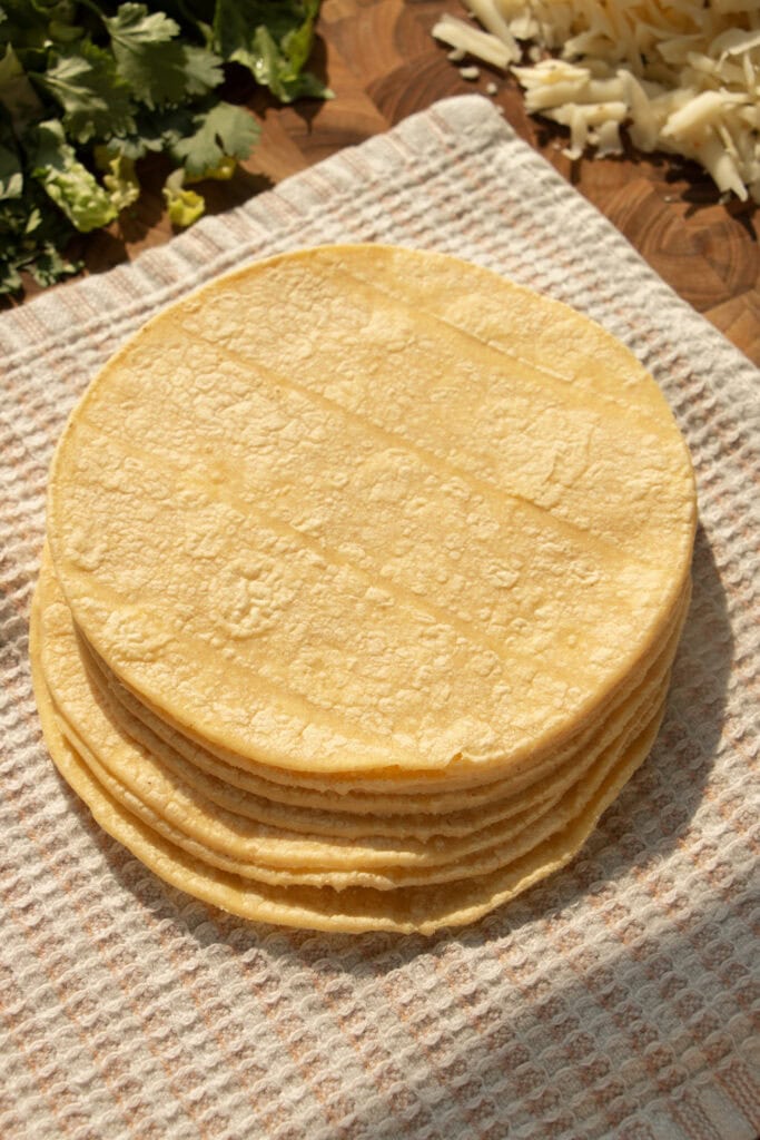 corn tortillas on a towel