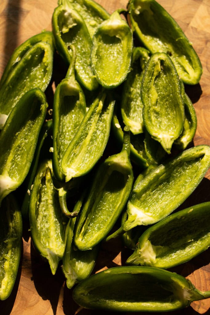 hollowed out fresh jalapenos 