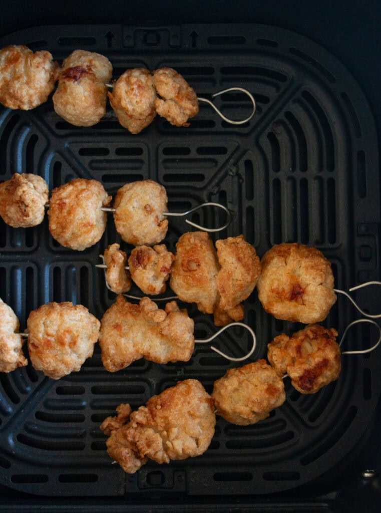 air fried chicken skewers