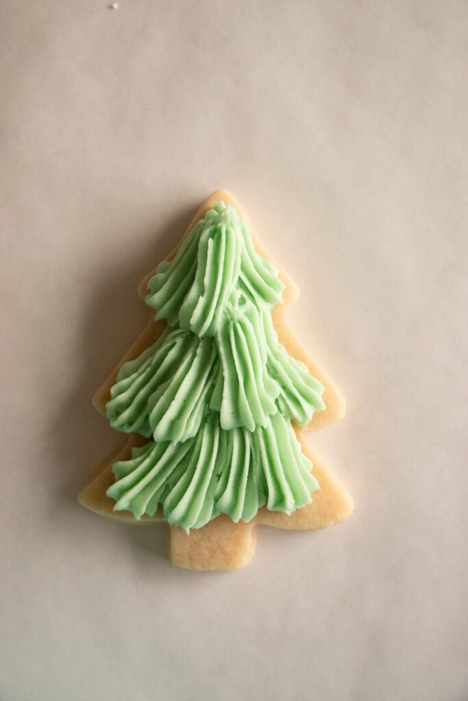 fully frosted Christmas tree cookie