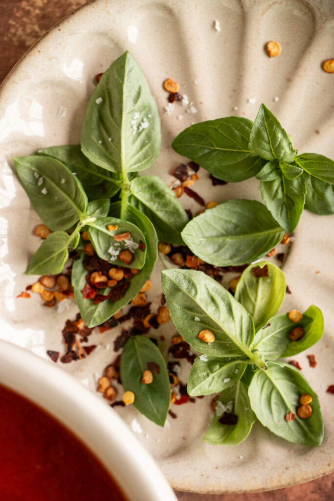 fresh basil leaves 