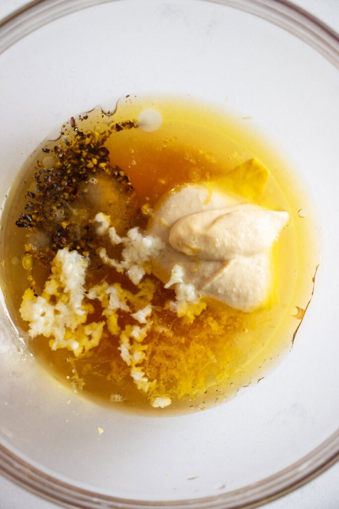 bowl of vinaigrette ingredients 