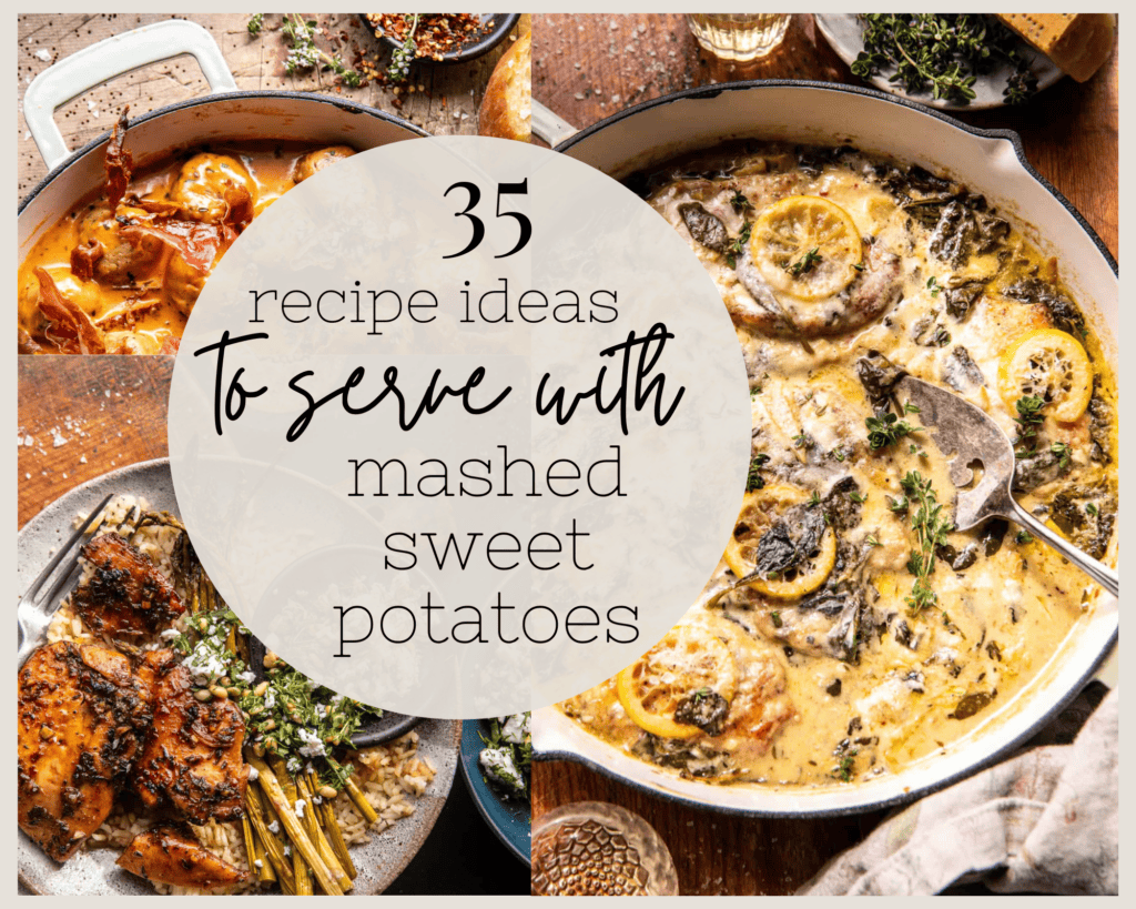 graphic of 35 recipes for sweet potatoes