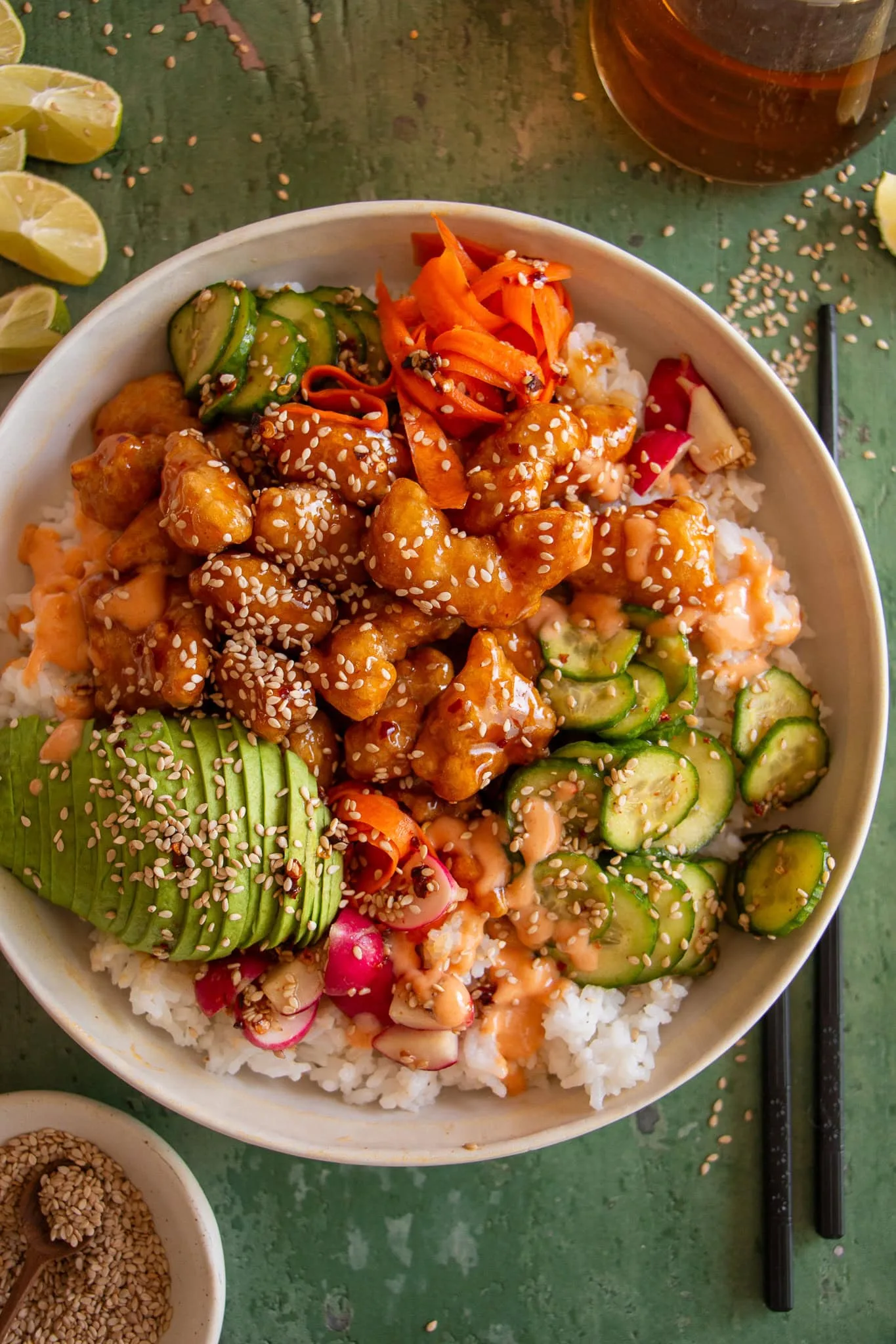 Banh Mi Inspired Honey Chicken Bowls