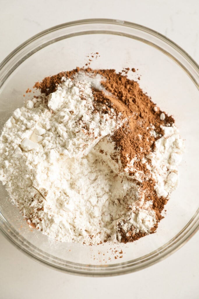 Mixing bowl with dry ingredients