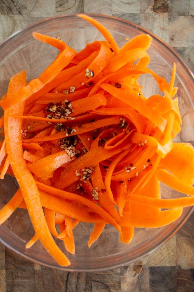 pickled carrots in a bowl