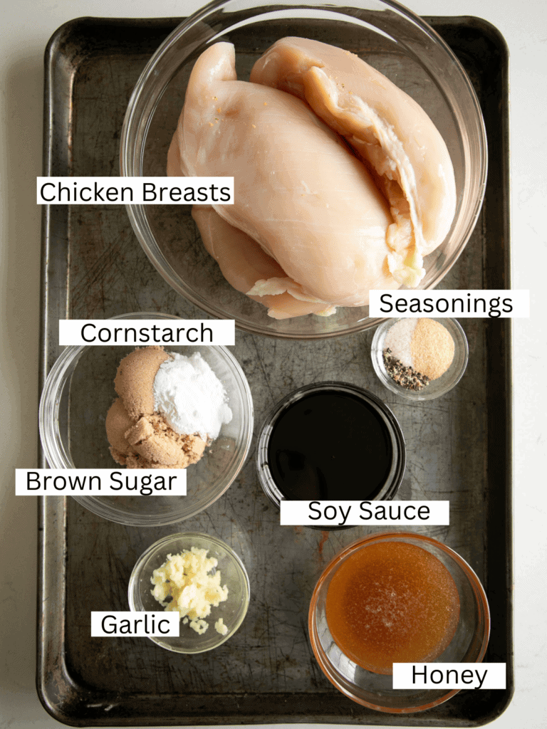 Sheet pan with ingredients