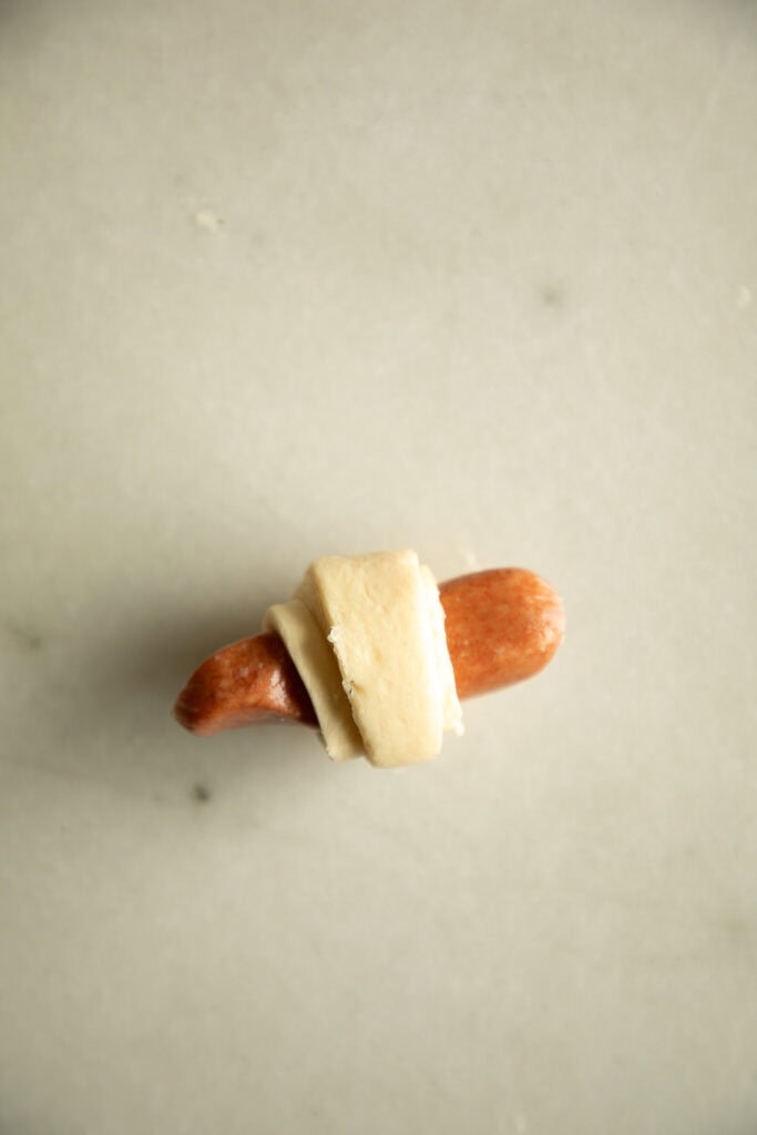 cocktail wienie rolled in a crescent roll